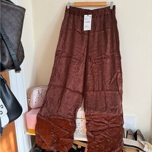 Zara Rust Satin Trousers